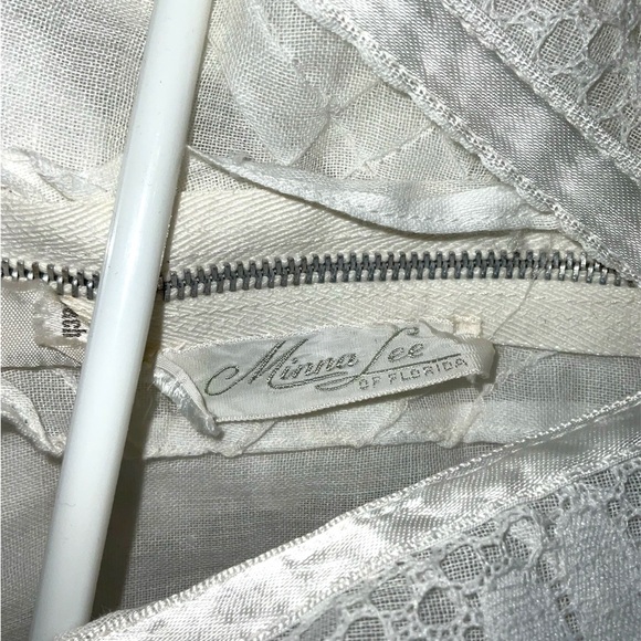 Vintage Minna Lee Two Piece Cotton & Lace Skirt Suit Size S - Picture 8 of 11